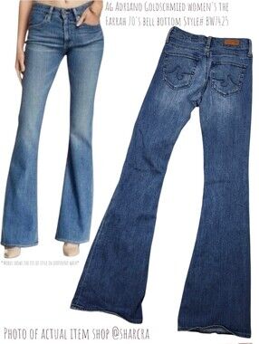 Ag Adriano Goldschmied women the Farrah 70's bell bottom BW7425 Denim Blue Jeans
